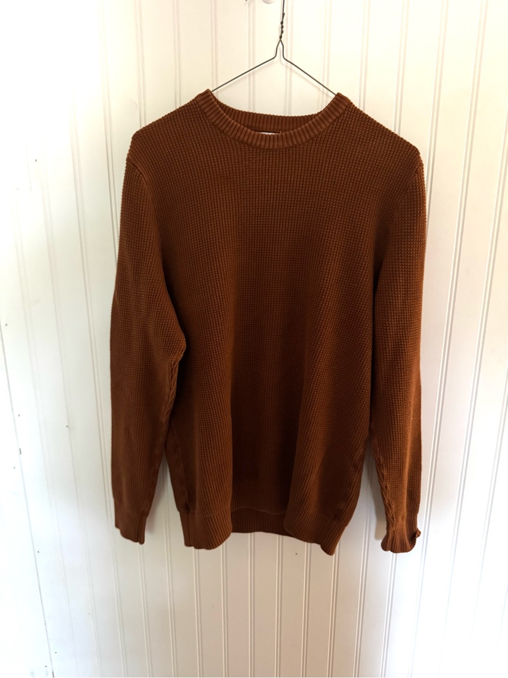 Zara Women's Rust Brown Crewneck Sweater size L 100% cotton
